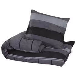 vidaXL 1/2x Duvet Cover Set Cotton Duvet Slipcover Sheet Multi Colours/Sizes - dark grey, 200 x 220 cm + 80 x 80 cm/ 2 pcs - Additional view 2