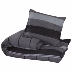 vidaXL 1/2x Duvet Cover Set Cotton Duvet Slipcover Sheet Multi Colours/Sizes - dark grey, 260 x 220 cm + 50 x 75 cm/ 2 pcs - Additional view 2