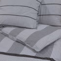 vidaXL 1/2x Duvet Cover Set Cotton Duvet Slipcover Sheet Multi Colours/Sizes - light grey, 135 x 200 cm + 80 x 80 cm/ 1 pcs - Additional view 3