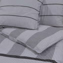 vidaXL 1/2x Duvet Cover Set Cotton Duvet Slipcover Sheet Multi Colours/Sizes - light grey, 200 x 200 cm + 50 x 75 cm/ 2 pcs - Additional view 3