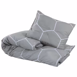 vidaXL 1/2x Duvet Cover Set Cotton Duvet Slipcover Sheet Multi Colours/Sizes - grey and white, 140 x 200 cm + 60 x 70 cm/ 1 pcs - Additional view 2
