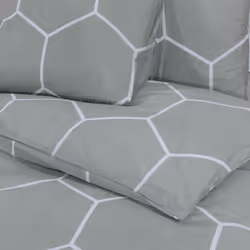 vidaXL 1/2x Duvet Cover Set Cotton Duvet Slipcover Sheet Multi Colours/Sizes - grey and white, 140 x 200 cm + 60 x 70 cm/ 1 pcs - Additional view 3