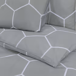 vidaXL 1/2x Duvet Cover Set Cotton Duvet Slipcover Sheet Multi Colours/Sizes - grey and white, 200 x 200 cm + 60 x 70 cm/ 2 pcs - Additional view 3