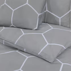 vidaXL 1/2x Duvet Cover Set Cotton Duvet Slipcover Sheet Multi Colours/Sizes - grey and white, 135 x 200 cm + 80 x 80 cm/ 1 pcs - Additional view 3