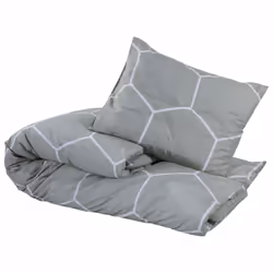 vidaXL 1/2x Duvet Cover Set Cotton Duvet Slipcover Sheet Multi Colours/Sizes - grey and white, 200 x 200 cm + 80 x 80 cm/ 2 pcs - Additional view 2