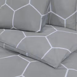 vidaXL 1/2x Duvet Cover Set Cotton Duvet Slipcover Sheet Multi Colours/Sizes - grey and white, 260 x 220 cm + 50 x 75 cm/ 2 pcs - Additional view 3