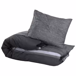 vidaXL 1/2x Duvet Cover Set Cotton Duvet Slipcover Sheet Multi Colours/Sizes - dark grey and black, 140 x 200 cm + 60 x 70 cm/ 1 pcs - Additional view 2