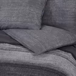 vidaXL 1/2x Duvet Cover Set Cotton Duvet Slipcover Sheet Multi Colours/Sizes - dark grey and black, 140 x 200 cm + 65 x 65 cm/ 1 pcs - Additional view 3