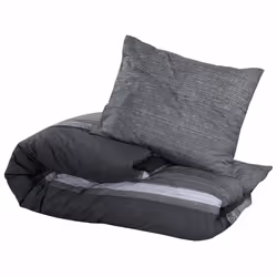 vidaXL 1/2x Duvet Cover Set Cotton Duvet Slipcover Sheet Multi Colours/Sizes - dark grey and black, 135 x 200 cm + 80 x 80 cm/ 1 pcs - Additional view 2