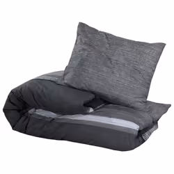 vidaXL 1/2x Duvet Cover Set Cotton Duvet Slipcover Sheet Multi Colours/Sizes - dark grey and black, 155 x 220 cm + 80 x 80 cm/ 1 pcs - Additional view 2
