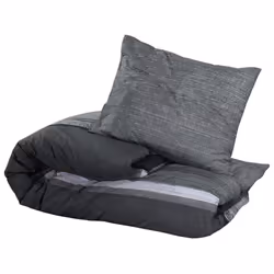 vidaXL 1/2x Duvet Cover Set Cotton Duvet Slipcover Sheet Multi Colours/Sizes - dark grey and black, 225 x 220 cm + 50 x 75 cm/ 2 pcs - Additional view 2