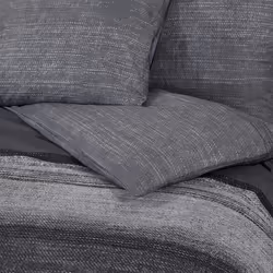 vidaXL 1/2x Duvet Cover Set Cotton Duvet Slipcover Sheet Multi Colours/Sizes - dark grey and black, 225 x 220 cm + 50 x 75 cm/ 2 pcs - Additional view 3