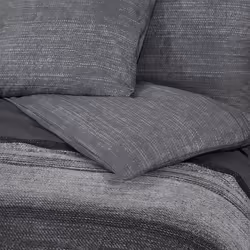 vidaXL 1/2x Duvet Cover Set Cotton Duvet Slipcover Sheet Multi Colours/Sizes - dark grey and black, 260 x 220 cm + 50 x 75 cm/ 2 pcs - Additional view 3