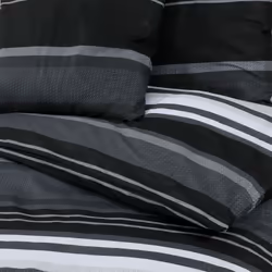 vidaXL 1/2x Duvet Cover Set Cotton Duvet Slipcover Sheet Multi Colours/Sizes - black stripes, 240 x 220 cm + 60 x 70 cm/ 2 pcs - Additional view 3