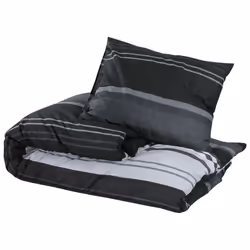 vidaXL 1/2x Duvet Cover Set Cotton Duvet Slipcover Sheet Multi Colours/Sizes - black stripes, 140 x 200 cm + 65 x 65 cm/ 1 pcs