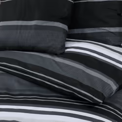 vidaXL 1/2x Duvet Cover Set Cotton Duvet Slipcover Sheet Multi Colours/Sizes - black stripes, 260 x 240 cm + 65 x 65 cm/ 2 pcs - Additional view 3
