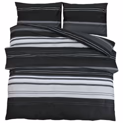 vidaXL Duvet Cover Set Duvet Bedding Set Black and White 135x200 cm Cotton