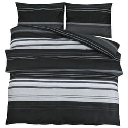 vidaXL 1/2x Duvet Cover Set Cotton Duvet Slipcover Sheet Multi Colours/Sizes - black stripes, 140 x 200 cm + 50 x 75 cm/ 1 pcs