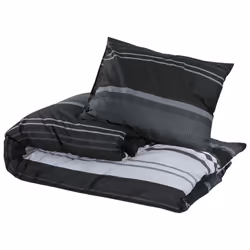 vidaXL 1/2x Duvet Cover Set Cotton Duvet Slipcover Sheet Multi Colours/Sizes - black stripes, 140 x 200 cm + 50 x 75 cm/ 1 pcs