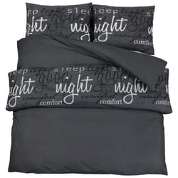 vidaXL Duvet Cover Set Duvet Bedding Set Slipcover Black 155x220 cm Cotton