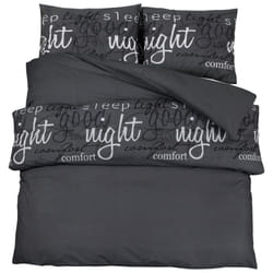 vidaXL Duvet Cover Set Duvet Bedding Set Slipcover Black 200x200 cm Cotton