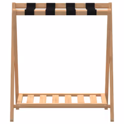 vidaXL Luggage Rack Foldable Suitcase Luggage Stand Suitcase Holder Bamboo - Additional view 2