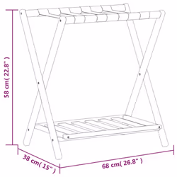 vidaXL Luggage Rack Foldable Suitcase Luggage Stand Suitcase Holder Bamboo - Additional view 3