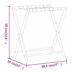 vidaXL Luggage Rack Foldable Suitcase Luggage Stand Suitcase Holder Bamboo - Additional view 6