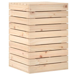 vidaXL Laundry Basket Laundry Hamper with Lid Laundry Sorter Solid Wood Pine - natural, 44 x 44 x 66 cm