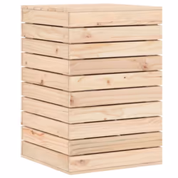 vidaXL Laundry Basket Laundry Hamper with Lid Laundry Sorter Solid Wood Pine - natural, 44 x 44 x 66 cm - Additional view 6