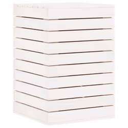 vidaXL Laundry Basket Laundry Hamper with Lid Laundry Sorter Solid Wood Pine - white, 44 x 44 x 66 cm