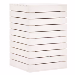 vidaXL Laundry Basket Laundry Hamper with Lid Laundry Sorter Solid Wood Pine - white, 44 x 44 x 66 cm - Additional view 6