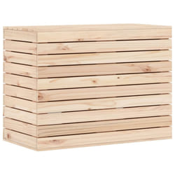 vidaXL Laundry Basket Laundry Hamper with Lid Laundry Sorter Solid Wood Pine - natural, 88.5 x 44 x 66 cm