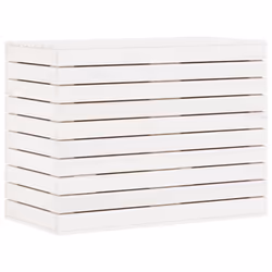 vidaXL Laundry Basket Laundry Hamper with Lid Laundry Sorter Solid Wood Pine - white, 88.5 x 44 x 66 cm