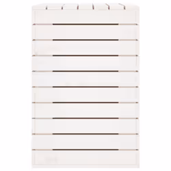 vidaXL Laundry Basket Laundry Hamper with Lid Laundry Sorter Solid Wood Pine - white, 88.5 x 44 x 66 cm - Additional view 5
