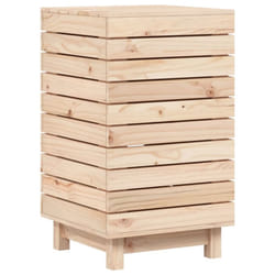 vidaXL Laundry Basket Laundry Hamper with Lid Laundry Sorter Solid Wood Pine - natural, 44 x 44 x 76 cm