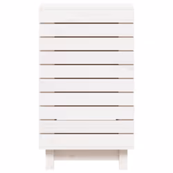 vidaXL Laundry Basket Laundry Hamper with Lid Laundry Sorter Solid Wood Pine - white, 44 x 44 x 76 cm - Additional view 4