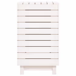 vidaXL Laundry Basket Laundry Hamper with Lid Laundry Sorter Solid Wood Pine - white, 44 x 44 x 76 cm - Additional view 5