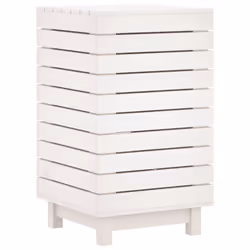 vidaXL Laundry Basket Laundry Hamper with Lid Laundry Sorter Solid Wood Pine - white, 44 x 44 x 76 cm - Additional view 6