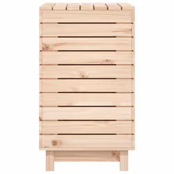 vidaXL Laundry Basket Laundry Hamper with Lid Laundry Sorter Solid Wood Pine - natural, 88,5 x 44 x 76 cm - Additional view 5