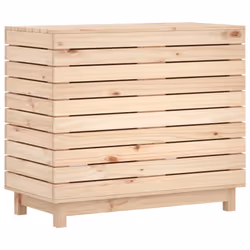 vidaXL Laundry Basket Laundry Hamper with Lid Laundry Sorter Solid Wood Pine - natural, 88,5 x 44 x 76 cm - Additional view 6