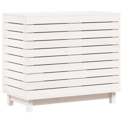 vidaXL Laundry Basket Laundry Hamper with Lid Laundry Sorter Solid Wood Pine - white, 88,5 x 44 x 76 cm