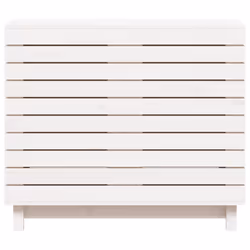 vidaXL Laundry Basket Laundry Hamper with Lid Laundry Sorter Solid Wood Pine - white, 88,5 x 44 x 76 cm - Additional view 4