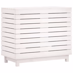 vidaXL Laundry Basket Laundry Hamper with Lid Laundry Sorter Solid Wood Pine - white, 88,5 x 44 x 76 cm - Additional view 6