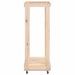 vidaXL Log Holder with Wheels Firewood Rack Log Wood Storage Solid Wood Pine - natural - Additional view 4