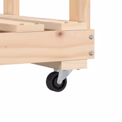 vidaXL Log Holder with Wheels Firewood Rack Log Wood Storage Solid Wood Pine - natural - Additional view 6