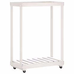 vidaXL Log Holder with Wheels Firewood Rack Log Wood Storage Solid Wood Pine - white - Additional view 5