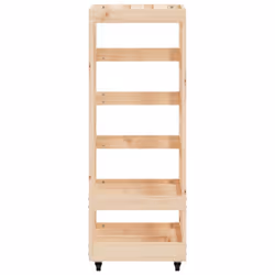 vidaXL Log Holder with Wheels Firewood Rack Log Wood Storage Solid Wood Pine - natural - Additional view 4