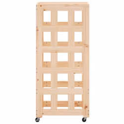 vidaXL Log Holder with Wheels Firewood Rack Log Wood Storage Solid Wood Pine - natural - Additional view 5