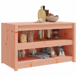 vidaXL Outdoor Kitchen Cabinet Garden Storage Cupboard Sideboard Patio Cabinet - natural douglas, 106x55x64 cm/2 shelves
